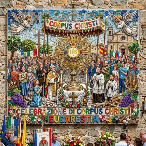 Corpus Christi Mosaic with Recycled Materials