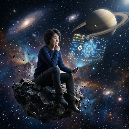 Philosopher in Outer Space Contemplating the Universe