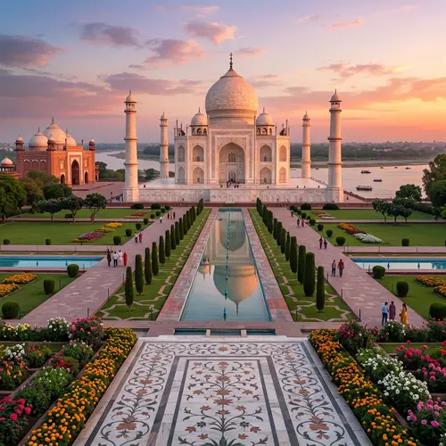 Taj Mahal: Majestic Marble Mausoleum on Yamuna River | India