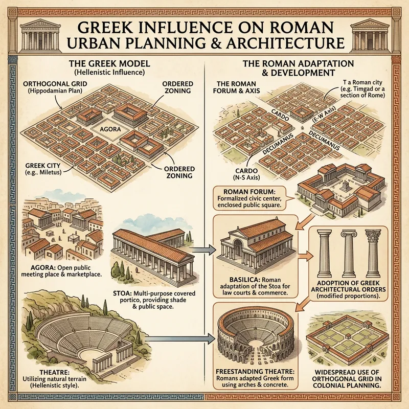 Greek Influence on Roman Urban Planning: Essential for Rome's Development