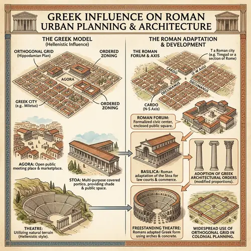 Greek Influence on Roman Urban Planning: Key Features and Layout Patterns