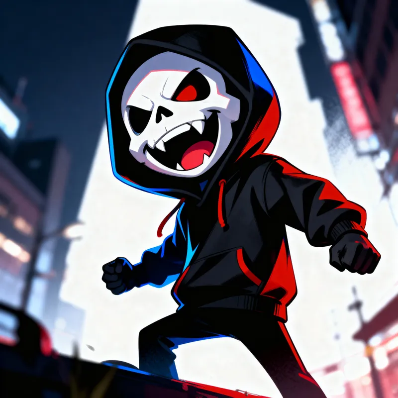 Stylized Dynamic Skull Mascot Art Illustration