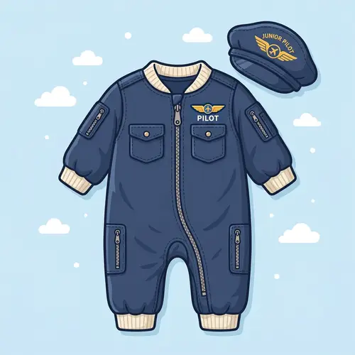 Adorable Baby Pilot Outfit Clipart | Fly High in Style