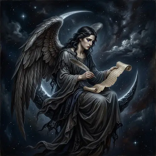 Sorrowful Angel Lamenting for Humanity in Gothic Style