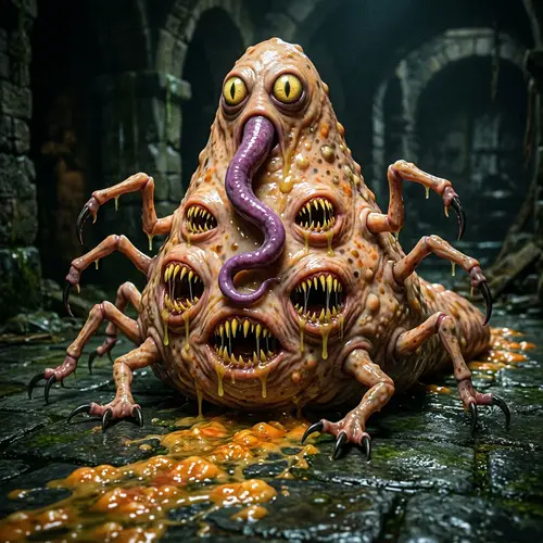 Terrifying Monster with Tentacles and Claws