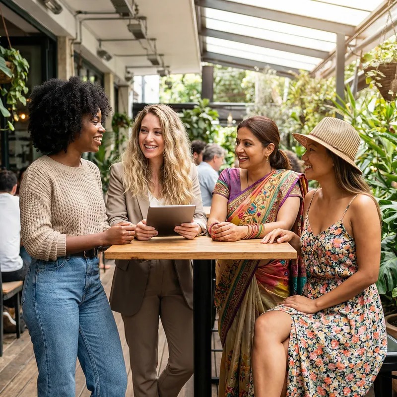 Photo of Diverse Women: Black, White, Indian, Filipina Photo of Diverse Women: Black, White, Indian, Filipina