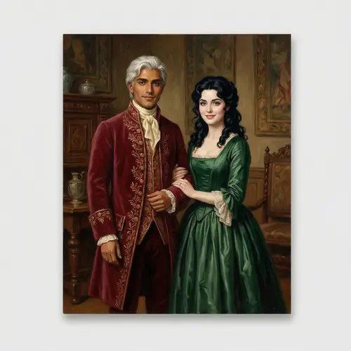 Handsome Young Man and Beautiful Woman Oil Painting