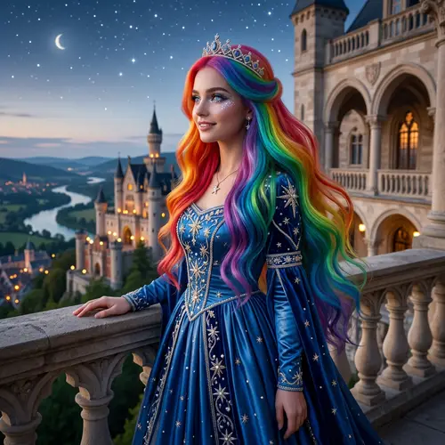 Princess Arella: Enchanting Rainbow-Haired Royal