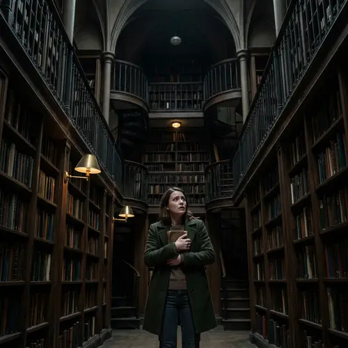 Trapped in Shadows: A Library's Dark Embrace