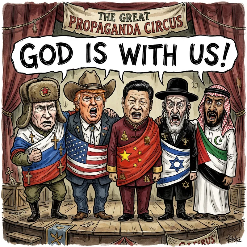 Grotesque Political Cartoon: Propaganda & Religion