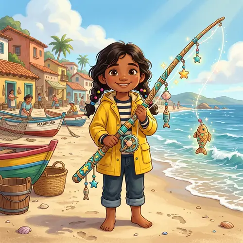 Charming Fisher Girl in Yellow Jacket - Beach Village