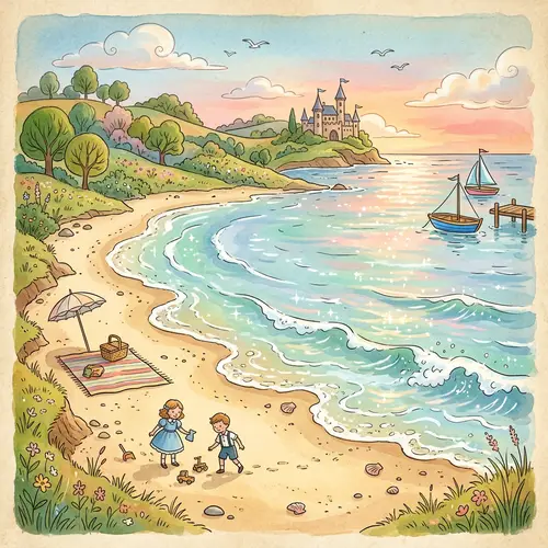 Calming Seascape: Classic Fairytale Beach