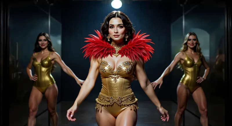 Golden Dance: Choreographed Elegance & Movement