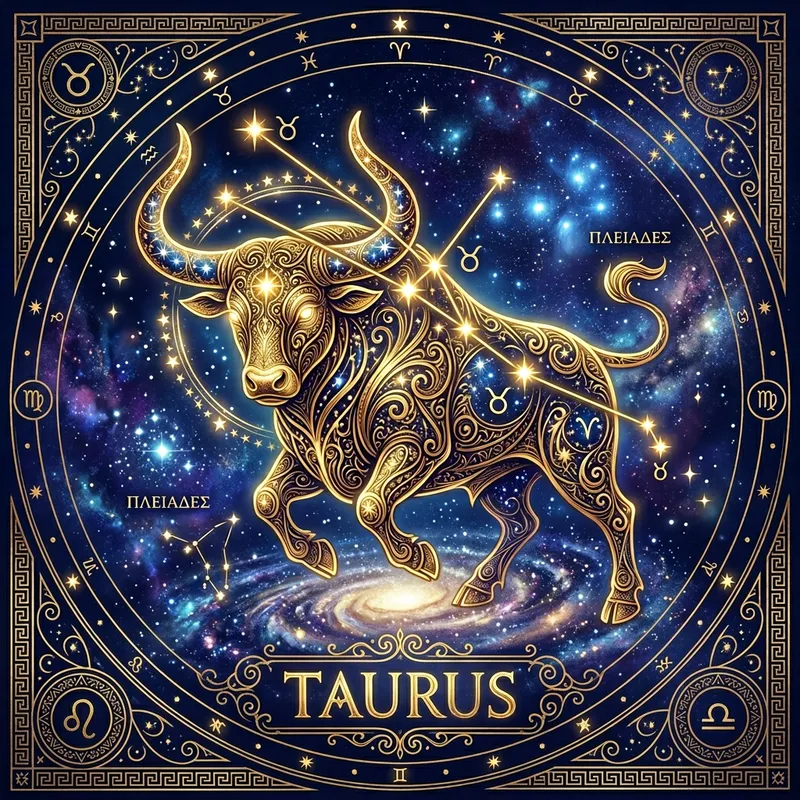 Celestial Taurus Horoscope Design | Greek Mythology Inspired