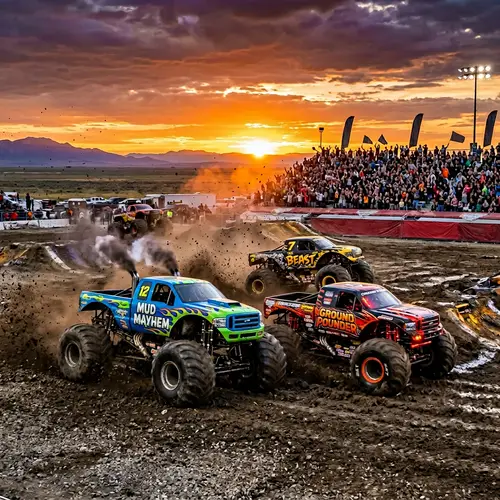 High-Adrenaline Monster Truck Racing Off-Road Scene
