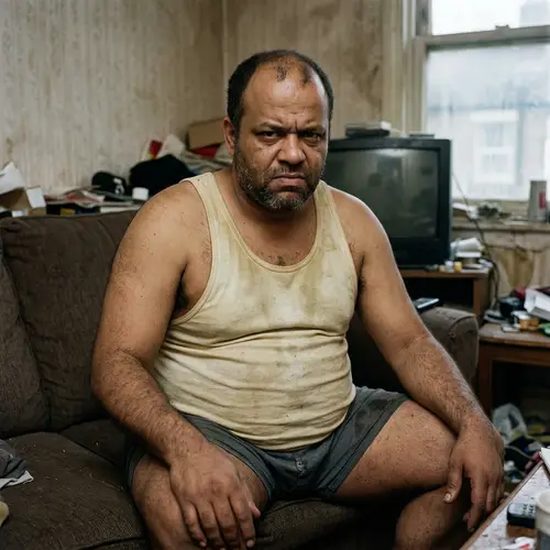 Disturbing Villain Character Art - 40 Year Old Male