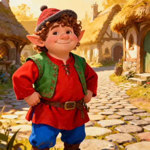 Vibrant Male Halfling in Colorful Clothes