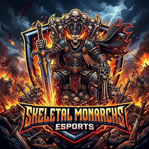 Epic Esports Logo: King Skeleton Soldier Throne