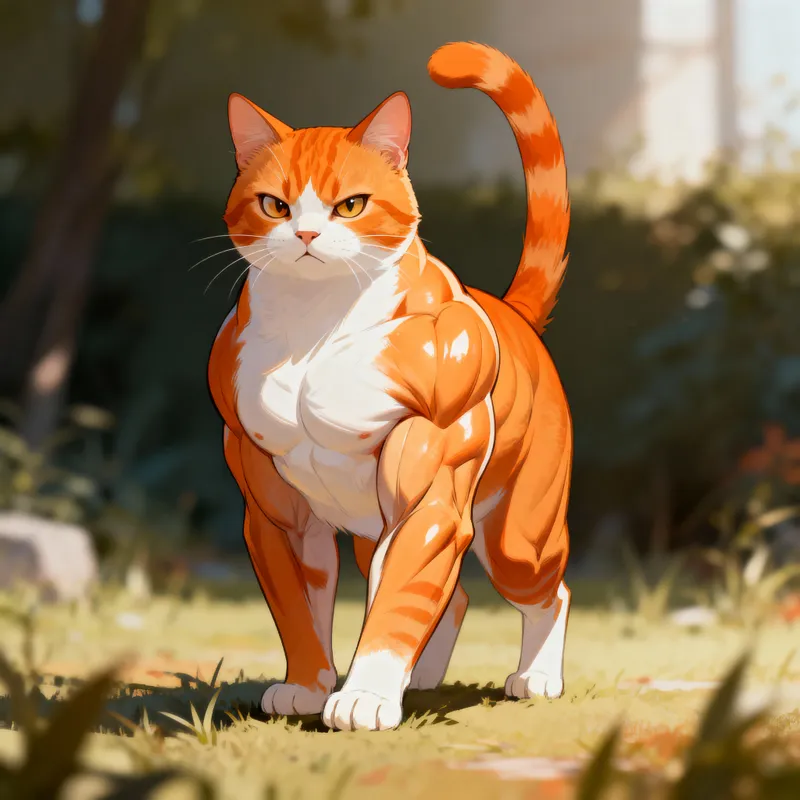 Muscular Cat Showcasing Impressive Physique
