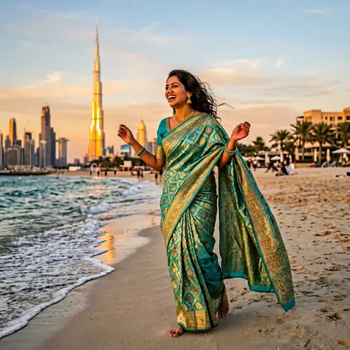 Beach Babe: Stunning Indian Woman at Dubai Beaches