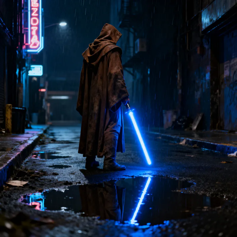 Jedi Knight in Dark Alley: Lightsaber Ignition