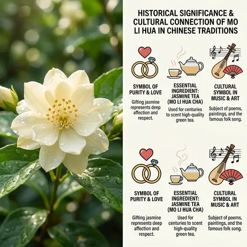 Mo Li Hua Jasmine Flower Illustration: Symbolism in Chinese Traditions
