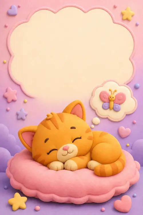Adorable Kitten Cover for Children's Book 'Frases Fofas'