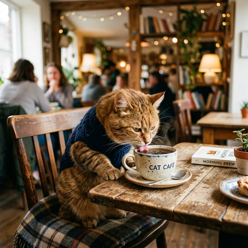Cat Sipping Coffee: Enjoy a Relaxing Moment