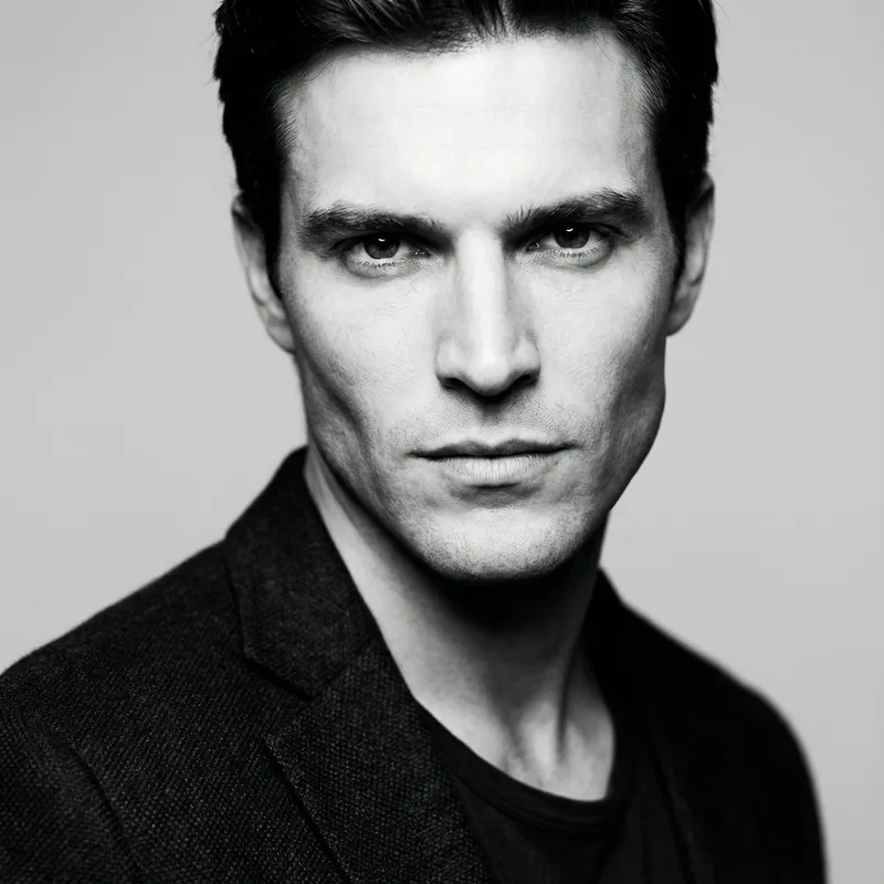Striking Monochrome Portrait of a Handsome Man