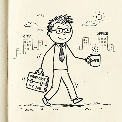 Corporate Stick Man Illustration - Cartoon Design