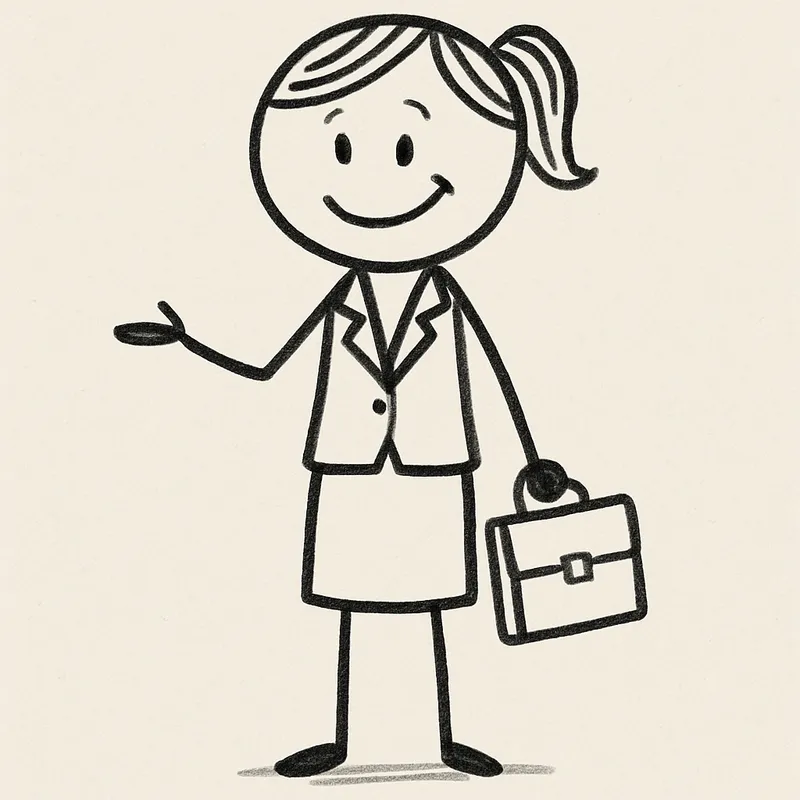 Stick Woman Corporate Employee Illustration