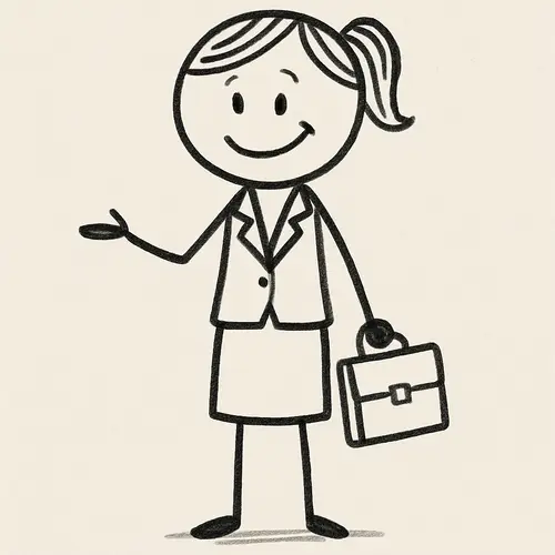 Stick Woman Corporate Employee Illustration