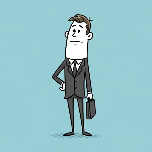 Corporate Stick Man Illustration - Cartoon Design