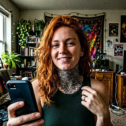 Caucasian Woman with Red Hair - Self-portrait