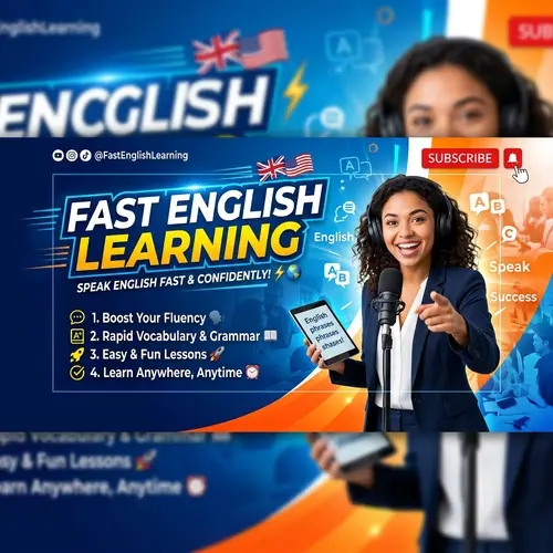 Fast English Learning Channel | YouTube Banner Design