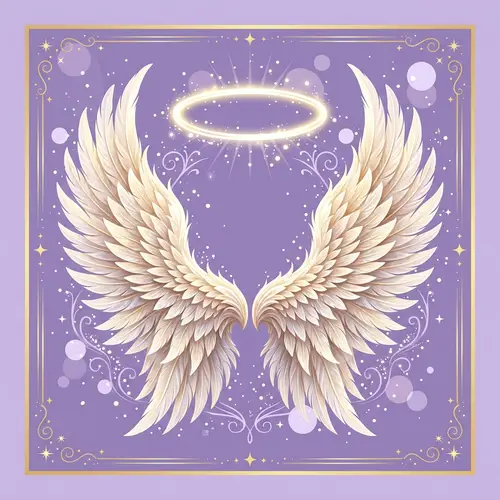 Angel Wings & Glowing Halo 3D Illustration - Ethereal Template