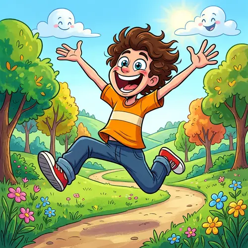 Cartoon Human with Exaggerated Features | Joyful Character Design