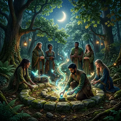 Ethereal Druidic Ritual: Unity in Nature
