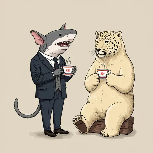 Whimsical Tea Party: Shark & Polar Bear Characters