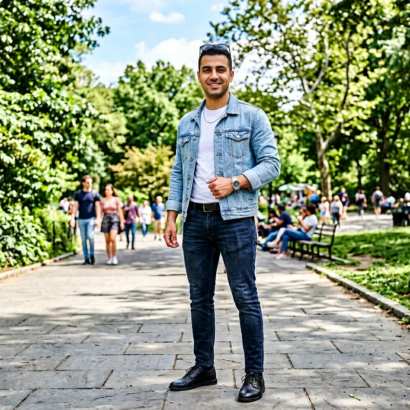Middle-Eastern Man in Casual Denim Attire