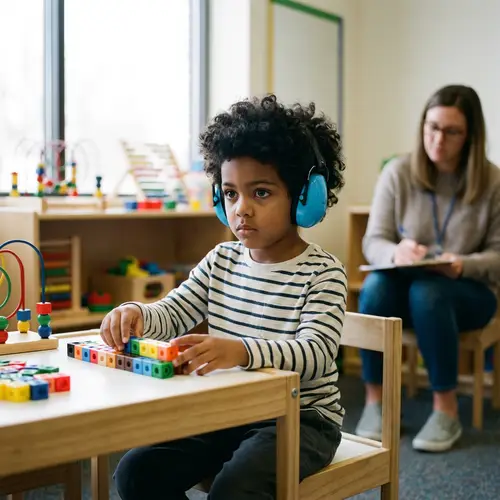 Autistic Multiracial Child with Big Dark Eyes