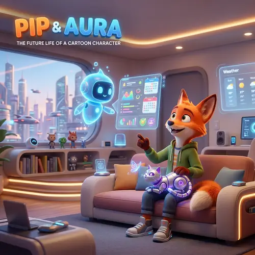 3D Animated AI Cartoon Characters: Future Life