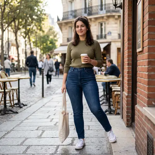 Stylish Slim Girl with Curves and Black Attire