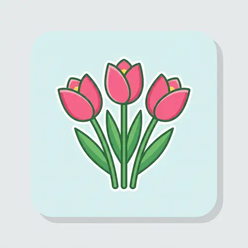 Three Tulip Icon Design
