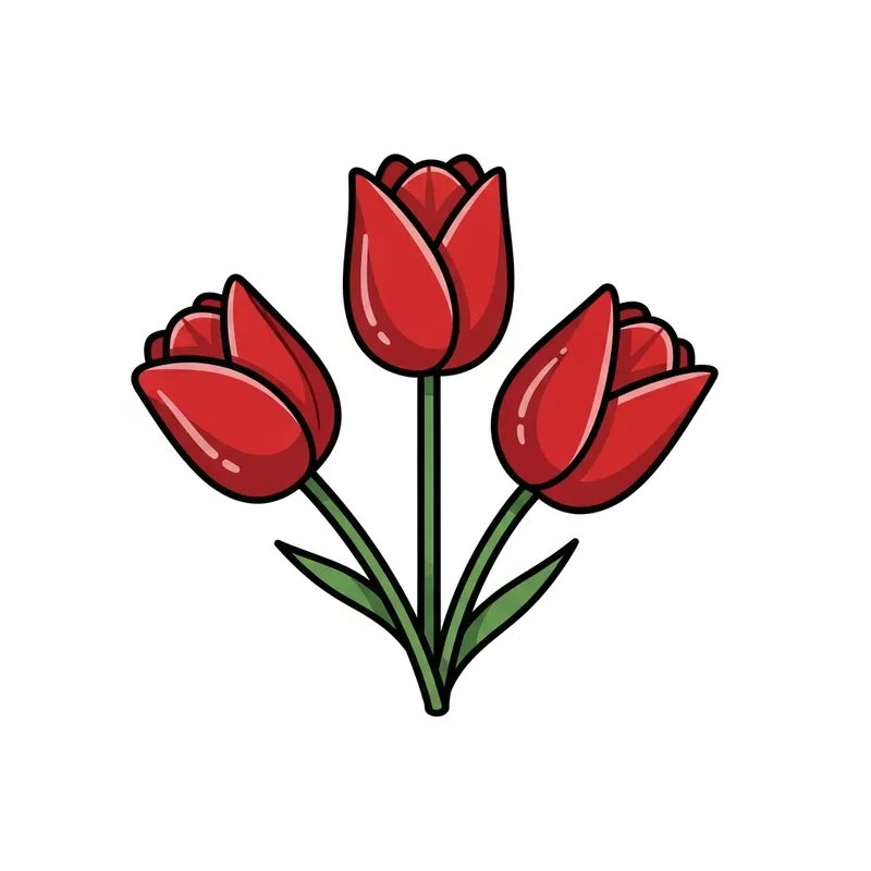 Three Tulip Icon Design