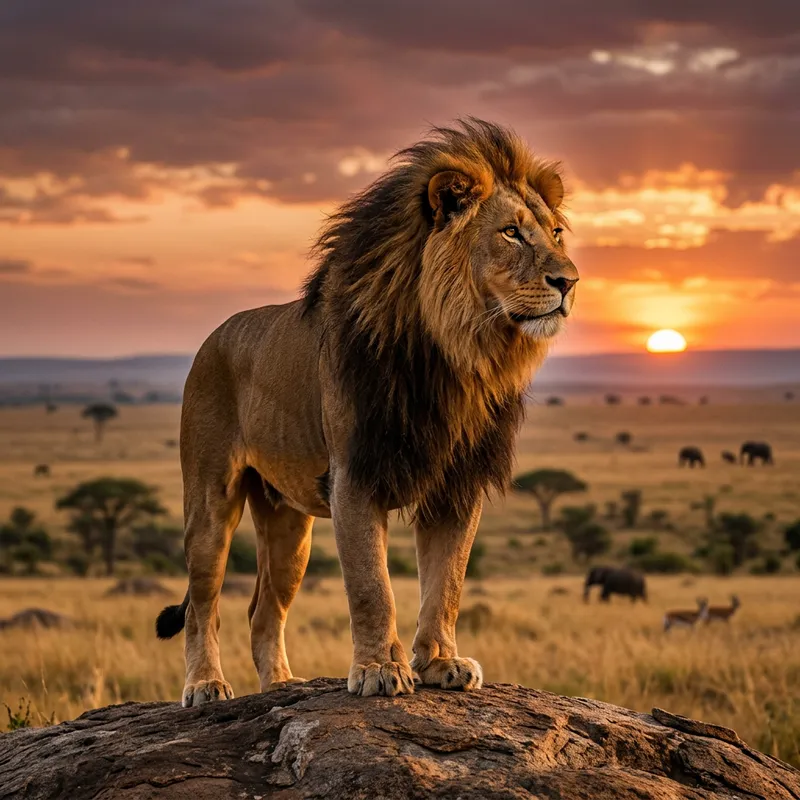 Majestic African Lion - King of the Jungle
