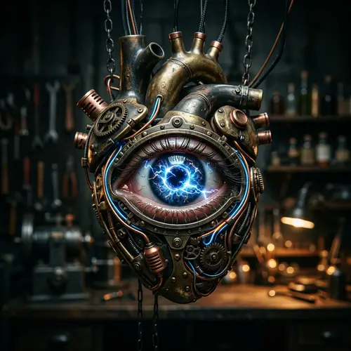 Realistic Electric Pupil Eye Heart Art
