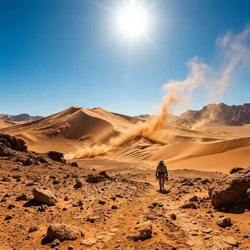 Aridia: Desert Landscape with Rocky Plains and Sand Dunes