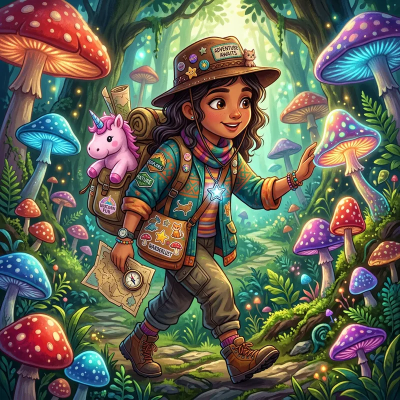 Adventurous Girl: Cute Exploration & Adventure