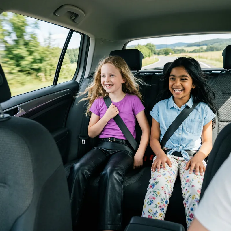 Joyride: Smiling Girls Driving Together